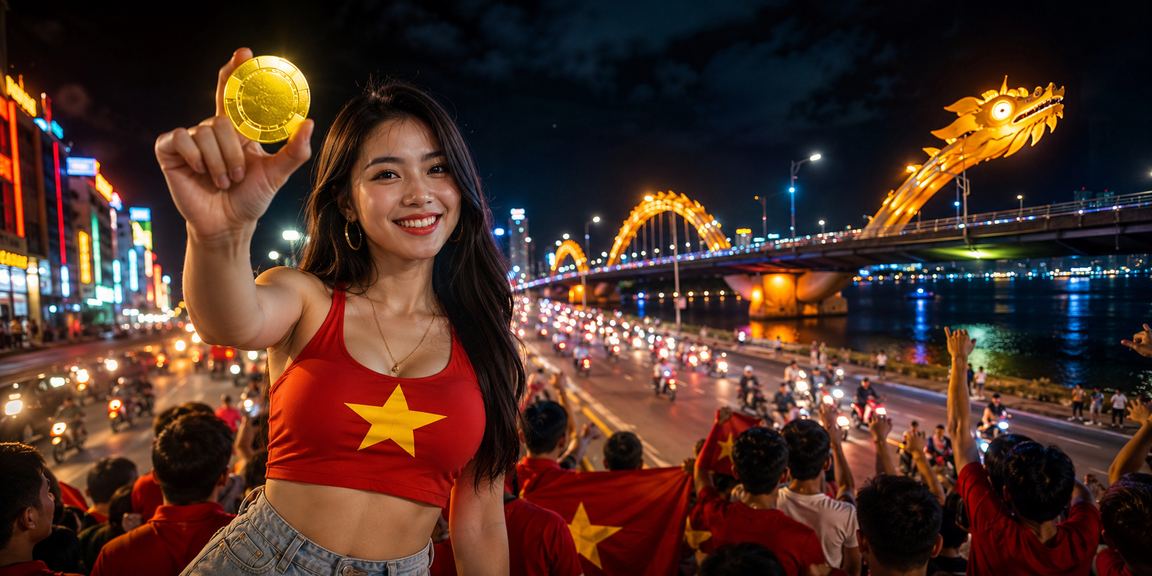 Ánh neon Đà Nẵng gợi bối cảnh người dùng kiểm tra dữ liệu và lịch giải trí