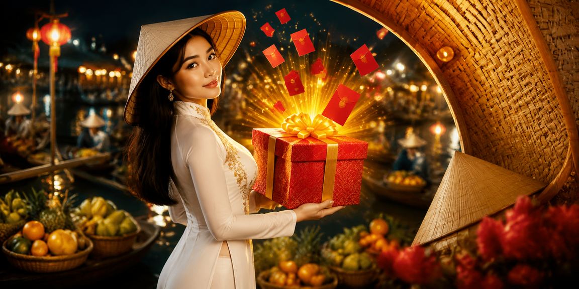 Cảnh miền Tây với nón lá và phong bao đỏ gợi không khí thể thao cuối tuần